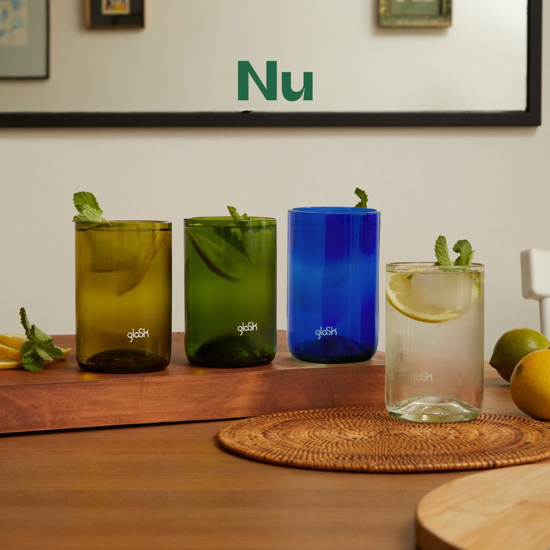 Nu - Set of 4 recycled glasses